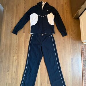 Nike Tracksuit - Womens Size Medium - Navy and White